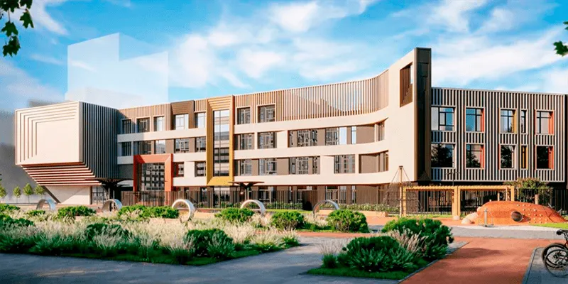 В Коммунарке достроили монолит уникального образовательного комплекса с уличным кинотеатром