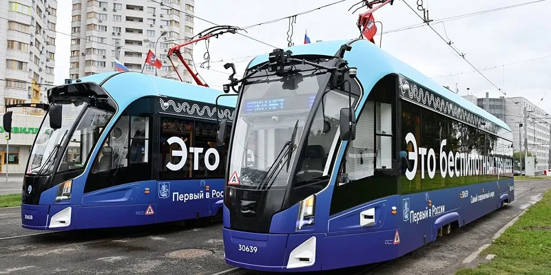 Первый в России беспилотный трамвай запущен в Москве