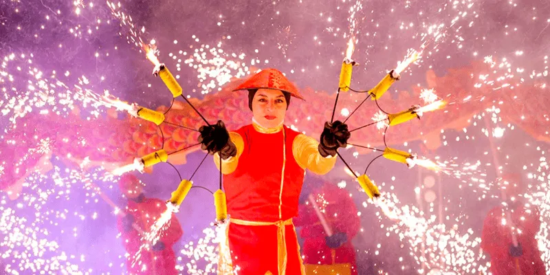 Огненное шоу каскадеров в парке «Надежда»: экстремальное представление в рамках «Зимы в Москве»