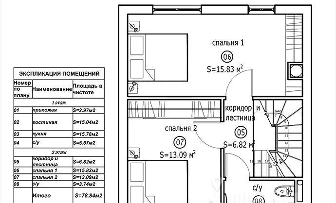 Дом, 78 кв.м на участке 2 сот