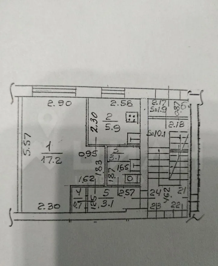 1-комн. квартира, 30/17.2/5.9