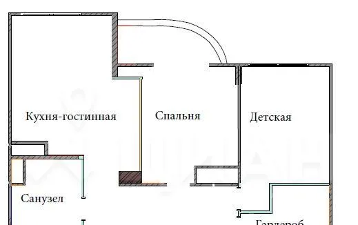 2-комн. квартира, 70/30/17