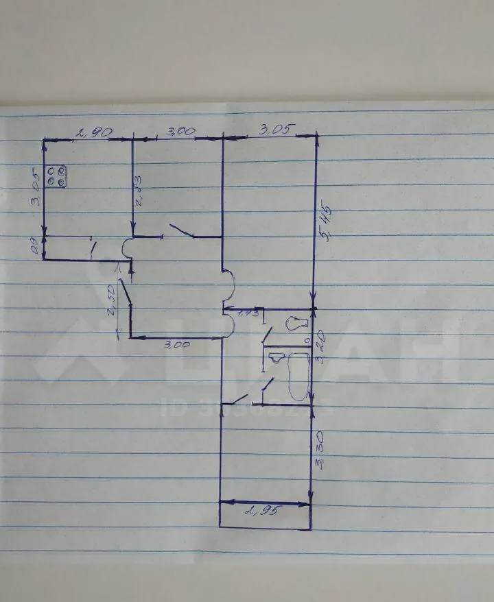 3-комн. квартира, 64/37/10