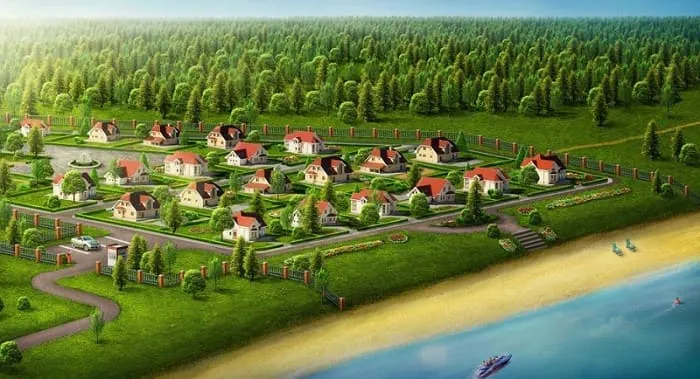 Коттеджные поселки у воды