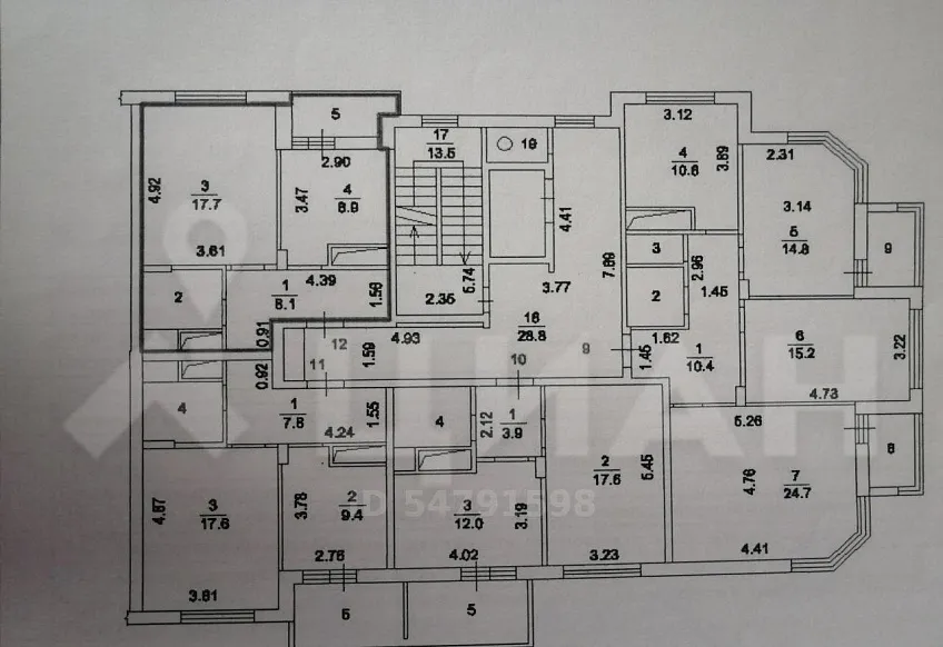 1-комн. квартира, 41/17.7/14